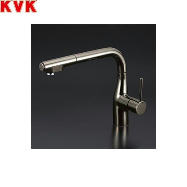 KM6101ZVECBN KVK流し台用シングルレバー式シャワー付混合水栓 寒冷地仕様 黒ニッケルめっき 送料無料[]