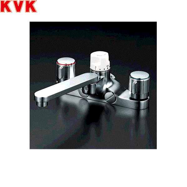 KM296Z KVKデッキ形定量止水付2ハンドル混合水栓 寒冷地仕様 送料無料[]
