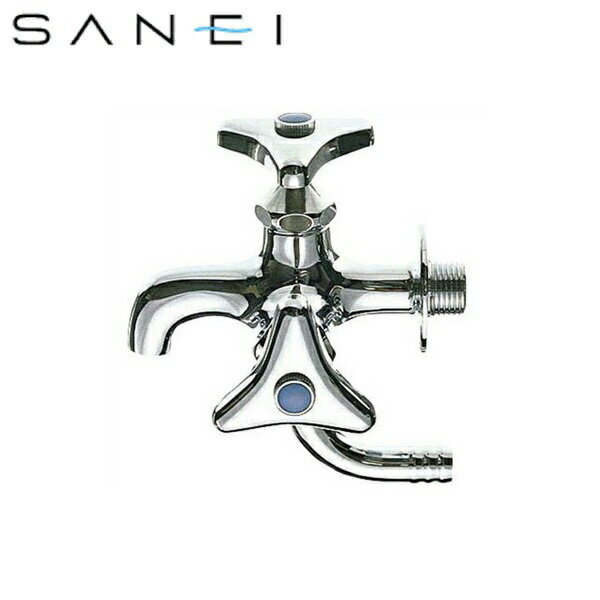 F10AK-13 三栄水栓 SANEI 二口横水栓 寒冷地仕様 送料無料[]