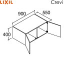 お届けはメーカー直送便となります。ご購入前に必ず、メーカー直送便Aの詳細をご確認下さい。 リクシル LIXIL/INAX 洗面化粧台クレヴィ アッパーキャビネットのみ RAU-906C 奥行560タイプ 間口900mm カラー：ミドルグレード（選択してください） 高さ：400mm 奥行：550mm ※プッシュラッチ扉INAX RAU 906C M