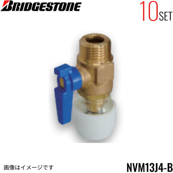 NVM13J4-B 10個セット ブリヂストン BRIDGESTONE プッシュマスター アダプター継手 バルブ付オスアダプター 平行ねじ品 送料無料[]