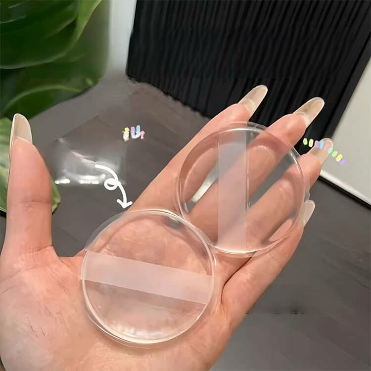 10個セット 円形 シリコンパフ 5.5cm 大判 洗える コットン メイク 透明 清潔しやすい ファンデーション 10個セット パフ メイクパフ 無駄なく コスパ抜群 長持ち SNSで話題 ベースメイク パフ BBクリーム スキンケア 化粧下地 手が汚れない 日焼け止め塗りに gekiyasu1-10007534 激安屋 サンプル画像2