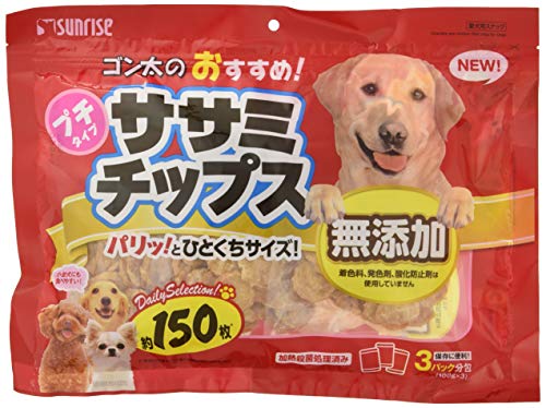 商品情報 商品の説明 商品紹介 鶏肉の中でも特に低脂肪な鶏ササミを素材の旨みを引き出すよう調理した嗜好性の高いスナックです。小型犬にも食べやすい一口サイズなので、おやつやしつけのごほうびにおすすめです。ハードタイプで食べ応えがあるのでワンちゃんも大満足! 原材料・成分 肉類(鶏ササミ等)、でん粉類、豆類、糖類、保存料(デヒドロ酢酸ナトリウム) 使用方法 超小型犬:1~10枚/小型犬:10~15枚/中型犬:15~20枚/大型犬:20~30枚/幼犬:1~10枚 主な仕様 本体サイズ(幅X奥行X高さ):40×3.5×30cm 本体重量:354g 原産国:中華人民共和国 栄養成分:たん白質58.0%以上、脂質1.3%以上、粗繊維1.0%以下、灰分8.0%以下、水分14.0%以下 鶏肉の中でも特に低脂肪な鶏ササミを素材の旨みを引き出すよう調理した嗜好性の高いスナック 小型犬にも食べやすい一口サイズなので、おやつやしつけのごほうびに ハードタイプで食べ応えがあるのでワンちゃんも大満足