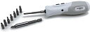 エンプレイス 電動 ドライバー ビット10本セット 充電式 電圧3.6V LEDライト機能 電動/手動 ハイブロ マグネチックタイプ USB グレーホワイト NT-H200W