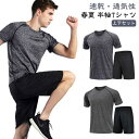 短パン 上下セット 速乾 ジャージ ハーフパンツ 春夏 半袖Tシャツ メンズ セットアップ ランニングウェア ストレッチ 夏用 トレーニングウェア 無地 スポー...