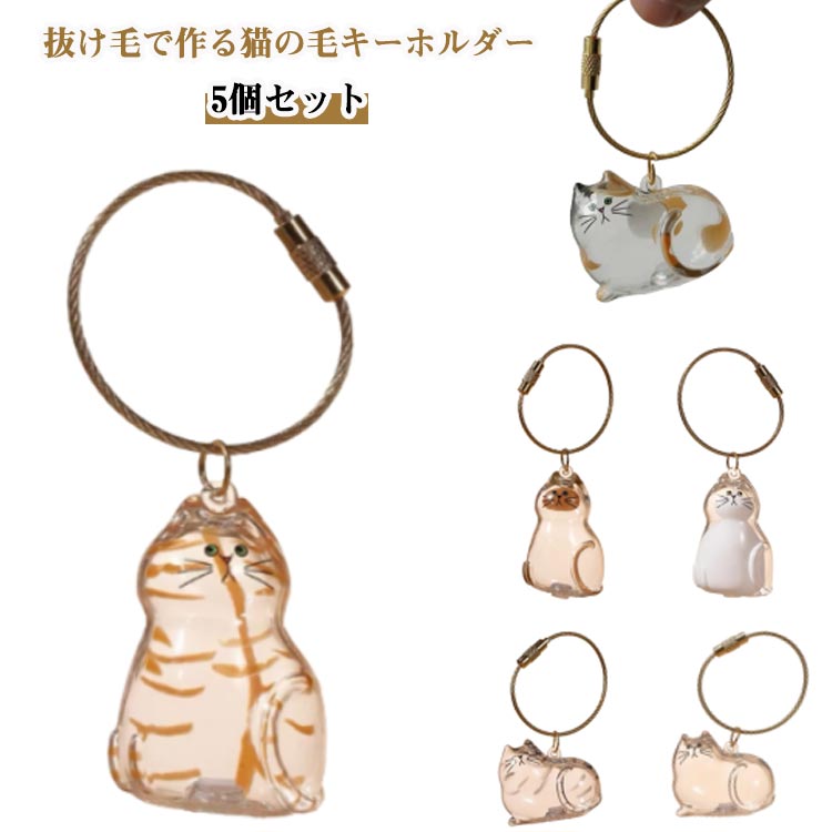【5個セット】 キーホルダー 猫毛 収納 透明カプセル 猫遺毛ケース 猫の毛キーホルダー メモリアルグッズ ペット 遺毛 遺毛入れ 透明ポータブル 猫毛 収納 ボックス キーホルダー付き 猫の毛収納 ペットひげ・抜け毛収納 送料無料のサムネイル