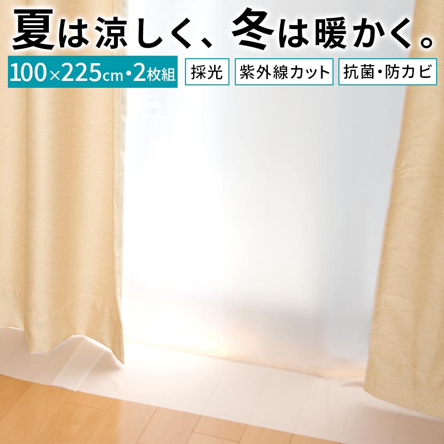 断熱 カーテンライナー ビニール 2枚セット 100×225cm 断熱カーテン 遮熱シート 窓 夏 暑さ対策 冬 結露 寒さ対策 遮熱 節電 防寒 冷気 断熱カーテンライナー 省エネ エコ 抗菌 防カビ UVカット 紫外線対策 透明 ETC001651