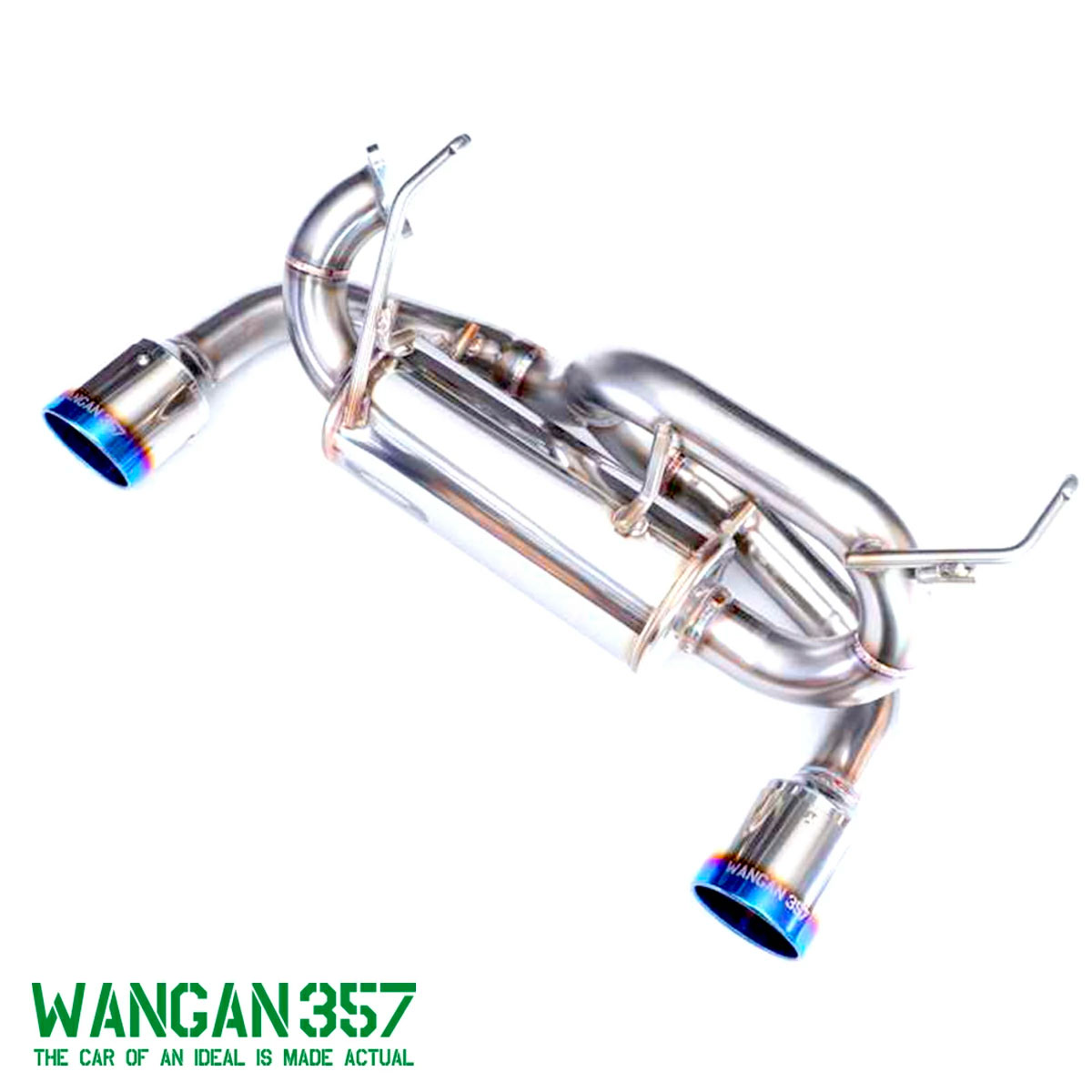 WANGAN357 JB64W ジムニー JC74W JB74W ジムニーシエラ ジムニーノマド（AT / MT共用） 車検対応 JQR認定品 ステンレス 左右出し チタンテール マフラー