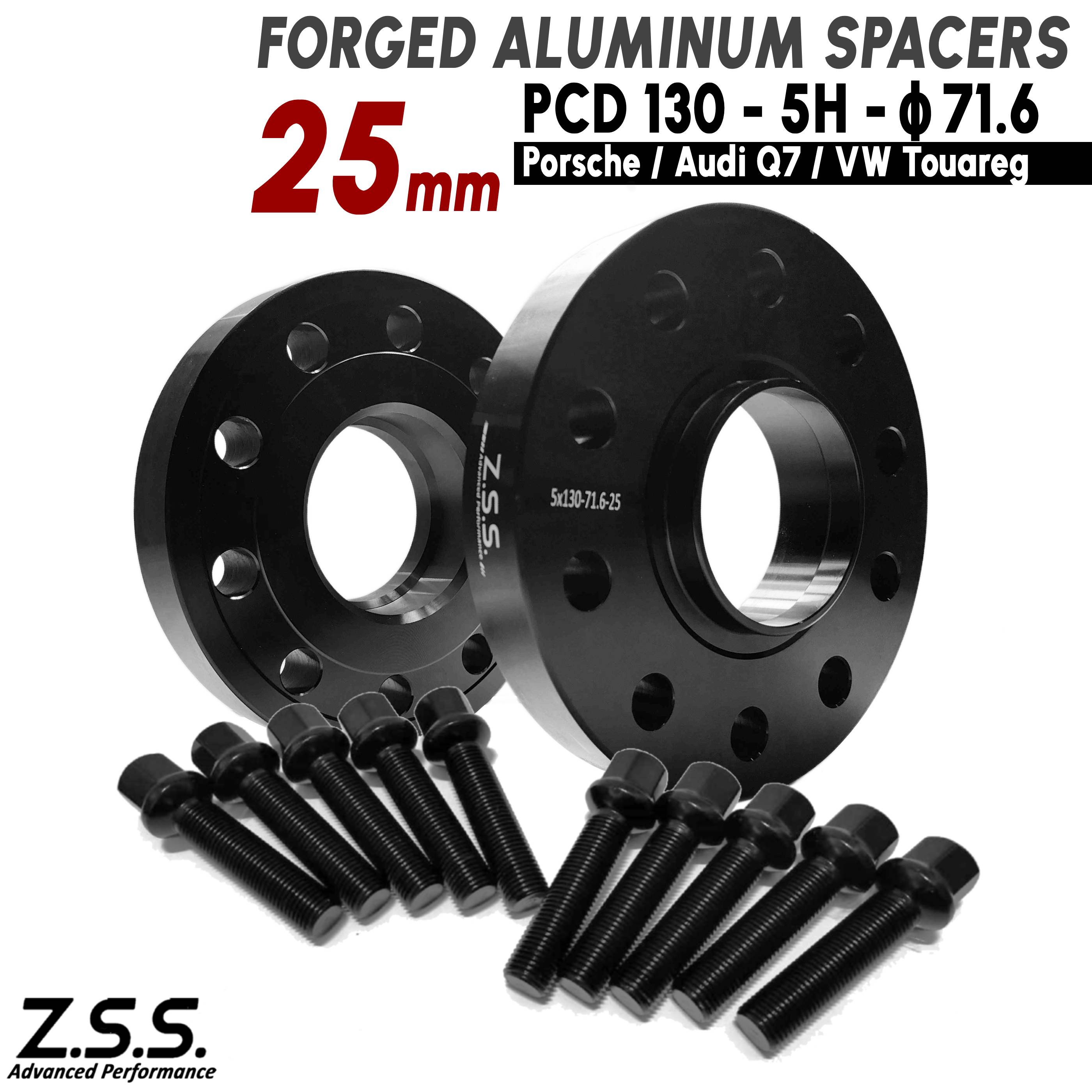 Z.S.S. AP 25mm PCD130 5穴 5x130 71.6φ ワイドトレッドスペーサー スペーサー ポルシェ Porsche アウディ Q7 VW トゥアレグ 純正ホイール R14ボルト付 ZSS