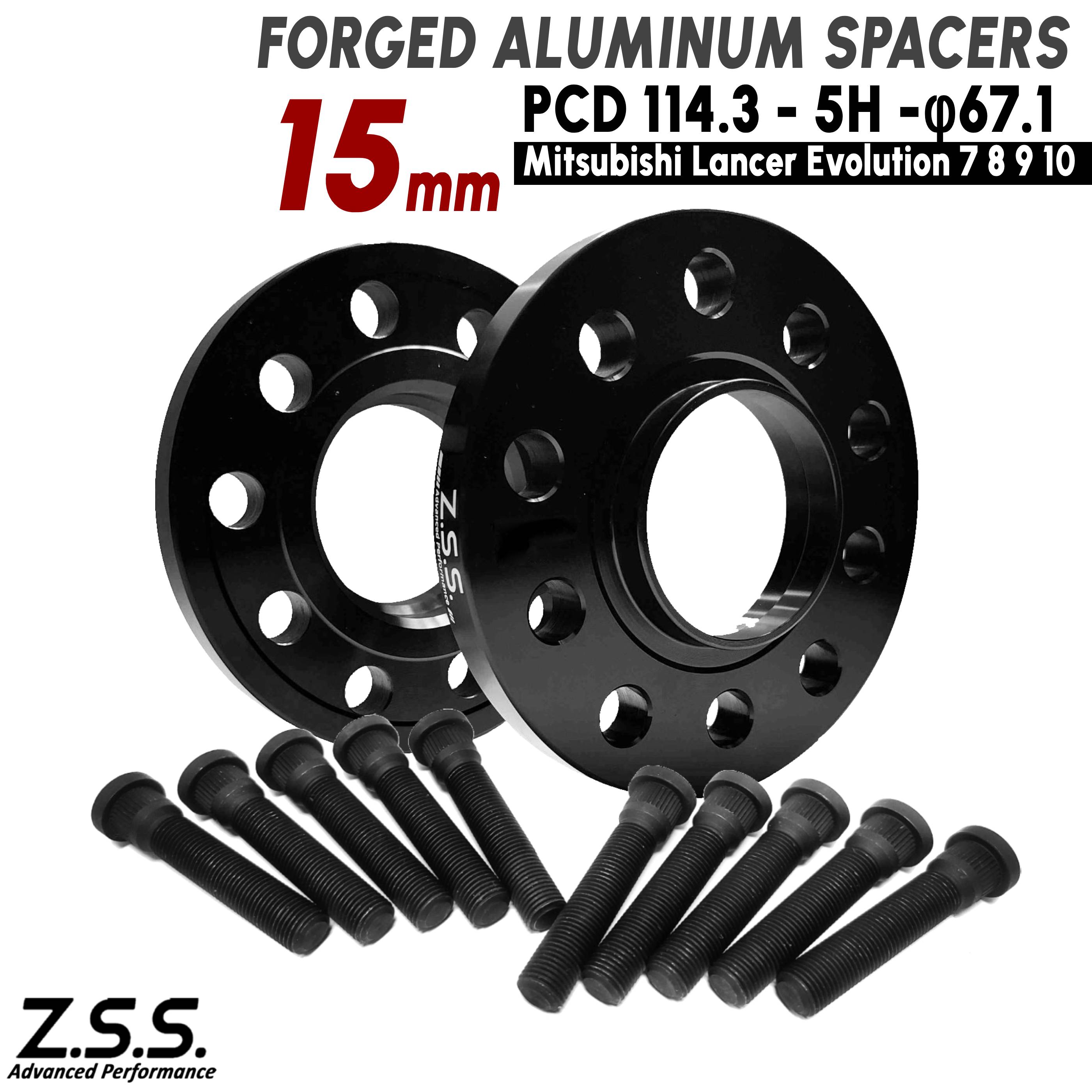 Z.S.S. AP 【 純正交換用ハブボルト付き】厚み 15mm PCD114.3 5穴 5x114.3 ハブ径 67.1φ ワイドトレッドスペーサー スペーサー M12xP1.50 三菱 Mitsubishi ZSS