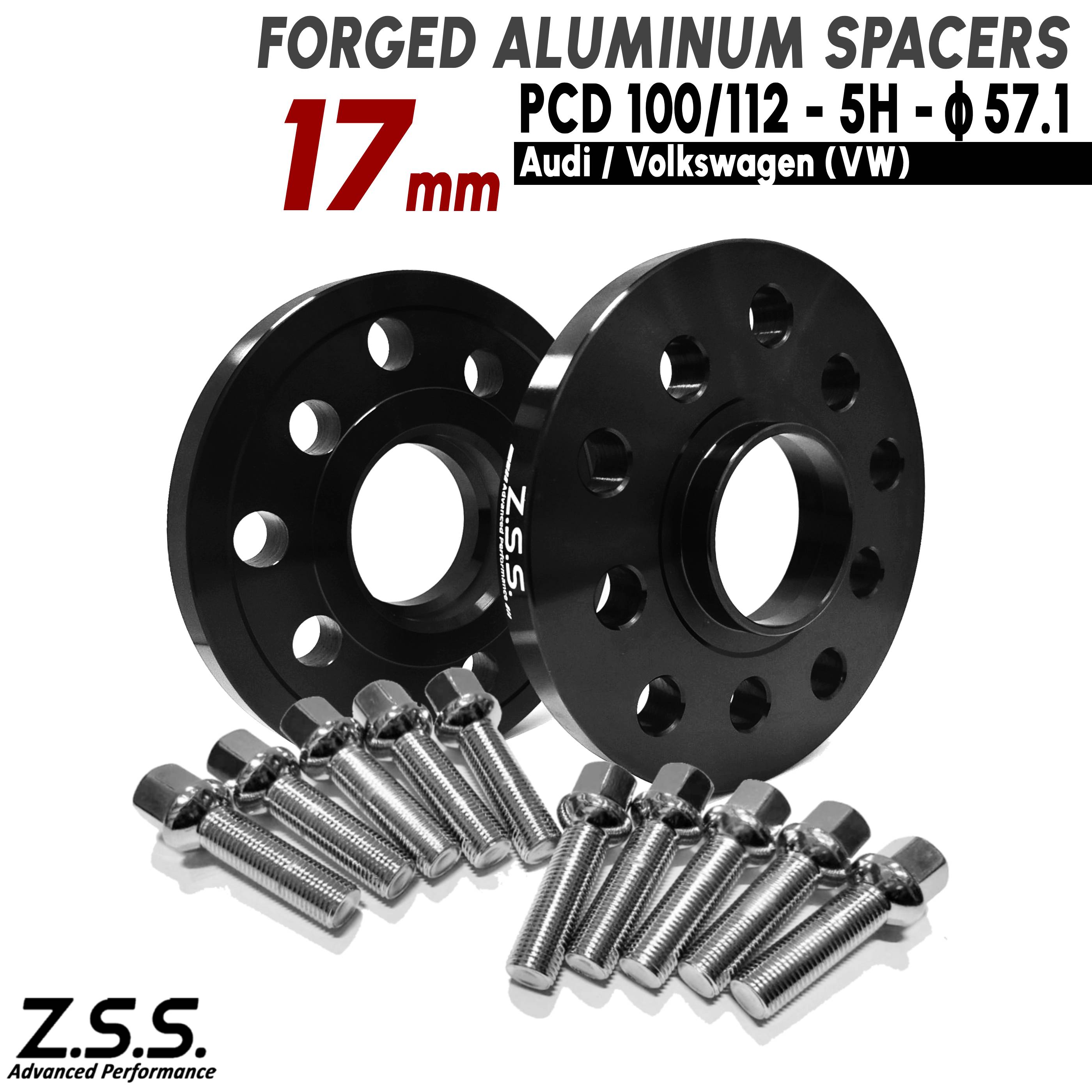 Z.S.S. AP VW ゴルフ7 Golf7 MK7 DBA-AUCJZ DBA-AUCPT 3DA-AUDFG 17mm スペーサー PCD112 5穴 5x112 ハブ 57.1φ R13ボルト付き ゴルフVII