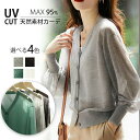 サマーカーディガン レディース uv 接触冷感 シアーニット 即納 uvカット カーディガン 薄手 春 夏 Vネック サマーニット 長袖 UV対策 ミドル丈 羽...