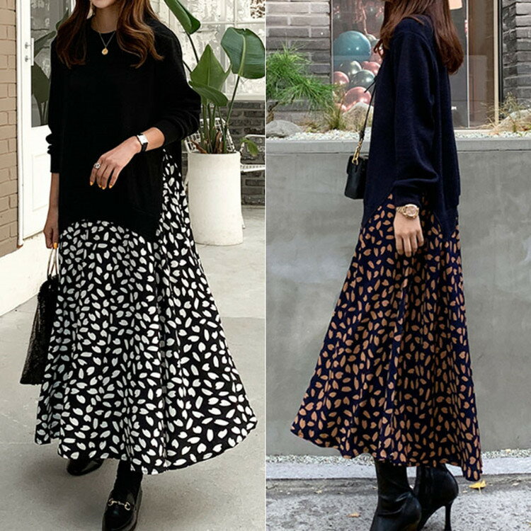ロングワンピース レディース 花柄 切り替えワンピース ワンピース ロング丈 ペタル 切替デザイン 重ね着風ワンピース フレア 可愛い 上品 花びら レディース 20代 30代 40代 50代 フレア サイドスリット 着痩せ 細見え 送料無料