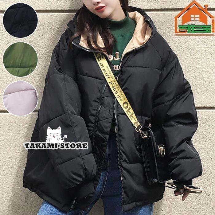 レディース ダウンジャケット 秋 冬 中綿 フードコート 無地 ショート丈 ダウンコート 防寒着 中綿コート ゆったり 体型カバー アウター 韓国風 暖かい 可...