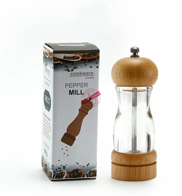 ペッパーミル 木製 手動 ソルトミル スパイスミル ミル 岩塩 胡椒 黒胡椒 ブラックペッパー 山椒 塩 調..