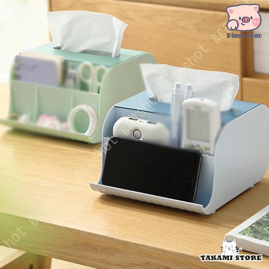 ティッシュボックス 収納付き 家庭用 ins風 シンプル 可愛い デスク 収納ボックス 学生 寮 机 ペン立て..