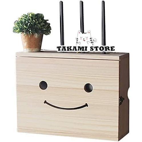 ルーター整理ボックス、フローティング壁掛けテレビセットトップ棚-無垢材ソケットパネルカバーボック..