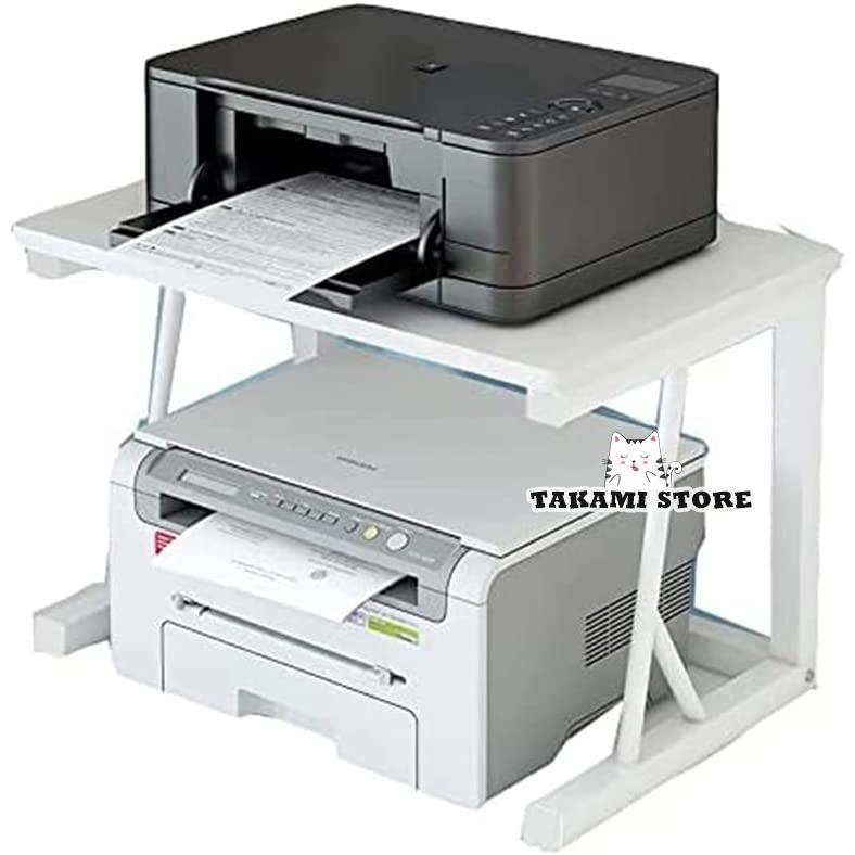 プリンターラック プリンター台，2段 プリンタースタンド 卓上収納 机上ラック スタイリッシュで美しい..