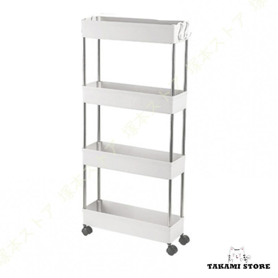 キャスター付き収納棚 移動式 組立簡単 軽量 キッチン収納 省スペース 寝室 浴室 キッチン 冷蔵庫 洗濯..