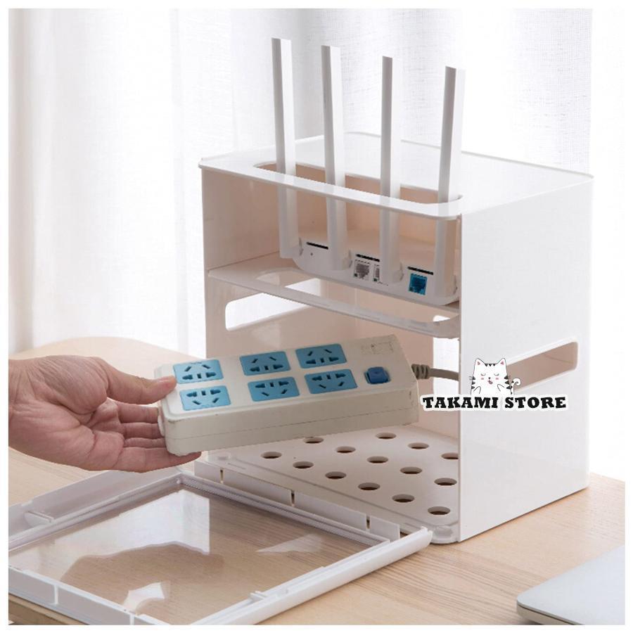 ルーター収納 ケーブルボックス ，組立式 Wi-Fi 配線ケーブル 収納ボックス こども ペット 安全 すっき..