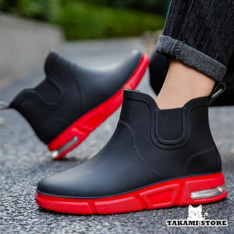 レインブーツ レインシューズ メンズ スニーカー風 防滑 防水 長靴 梅雨 雨対策 おしゃれ 紐なし ビジ..