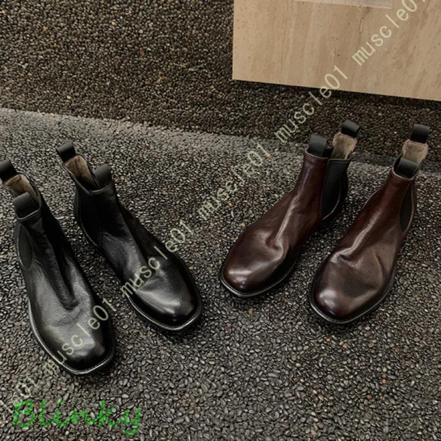 ファッションブーツ レディース ブーツ ショートブーツ チェルシーブーツ レディース サイドゴア 本革 ..