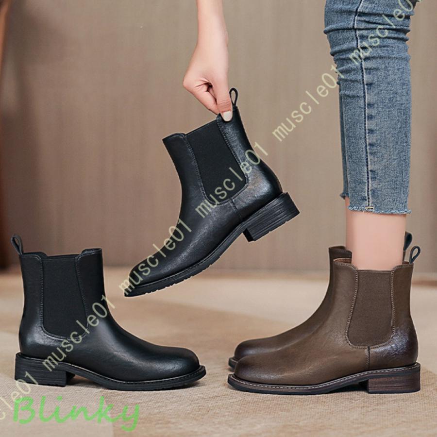 ファッションブーツ レディース チェルシーブーツ サイドゴアブーツ レディース ショートブーツ アンク..