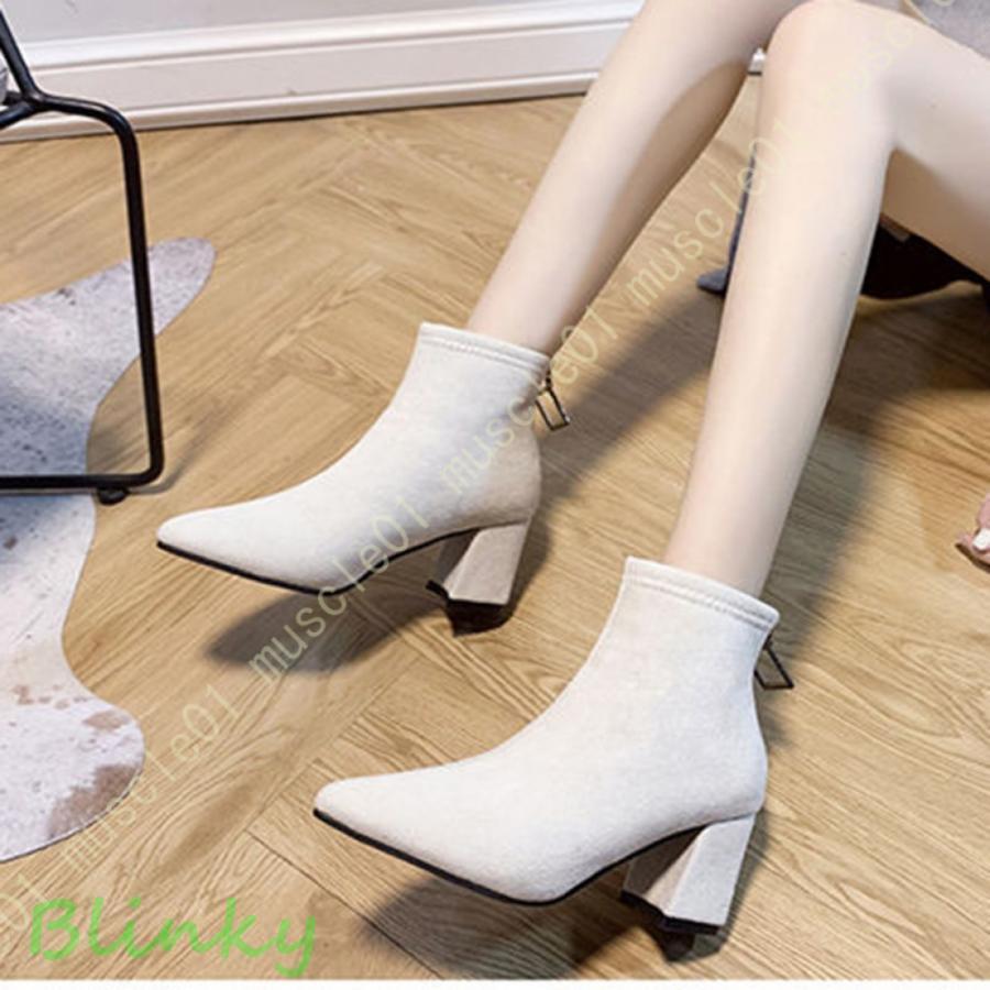 ブーツ ショートブーツ おしゃれ 歩きやすい 太ヒール バックジップ 袴ブーツ チャンキーヒール 滑り止..