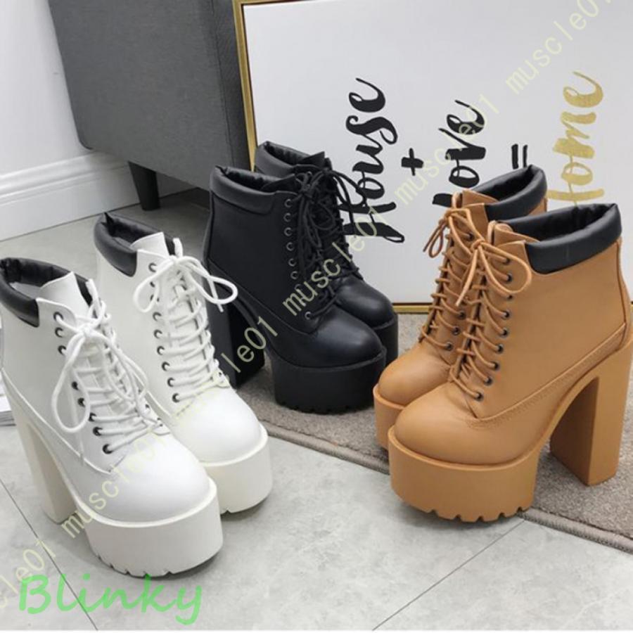厚底 ショートブーツ 太ヒール 編み上げブーツ レースアップ 袴ブーツ 卒業式 衣装 ブーツ ハイヒール ..