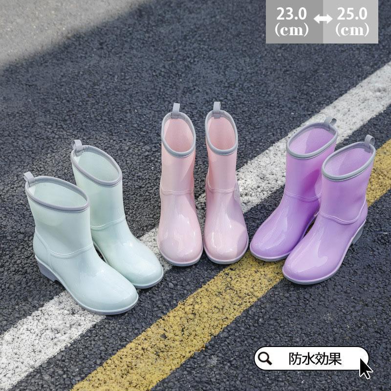 レインブーツ レインシューズ レディース ミドル丈 母の日 ショートブーツ 完全防水 軽量 梅雨 雨靴 靴..