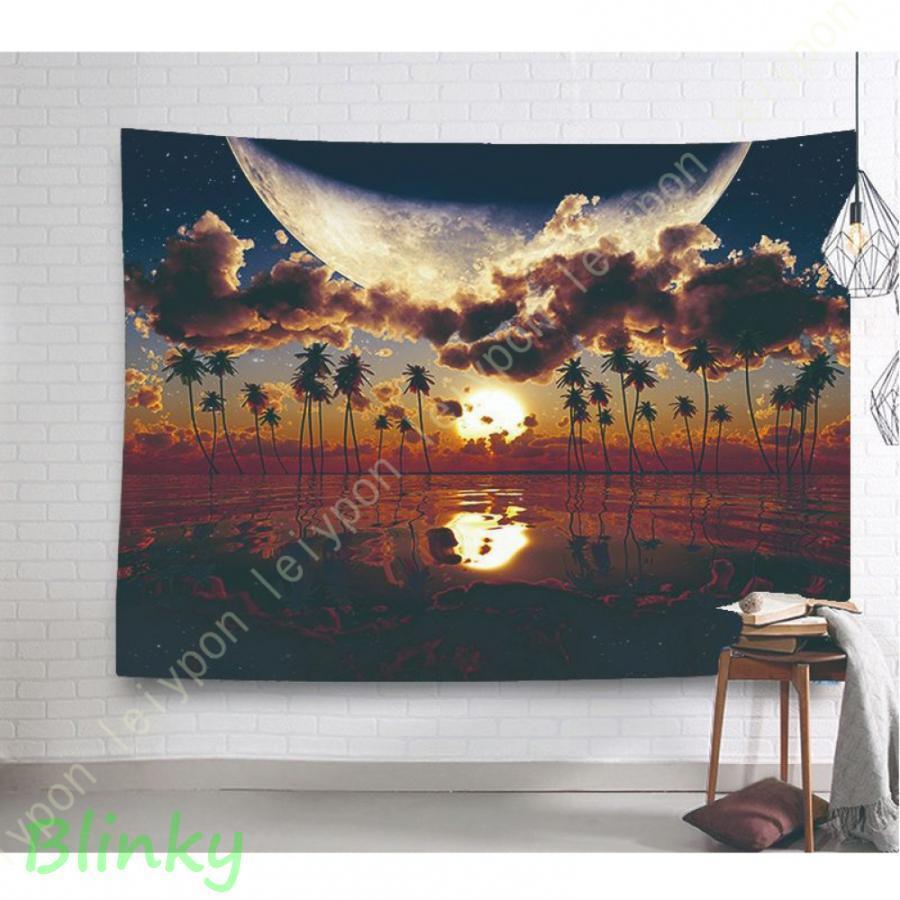 タペストリー 壁掛け おしゃれ 海 ココナッツヤシの木 ハワイビーチ 大判 ナチュラル 多機能 布ポスタ..