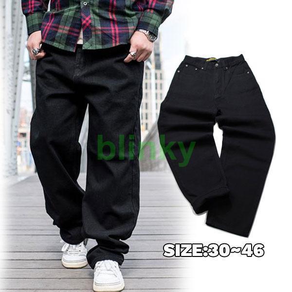 極太 デニム ジーンズ パンツ メンズ ルーズフィット ワイドパンツ バギーパンツ ヒップホップ ストリ..