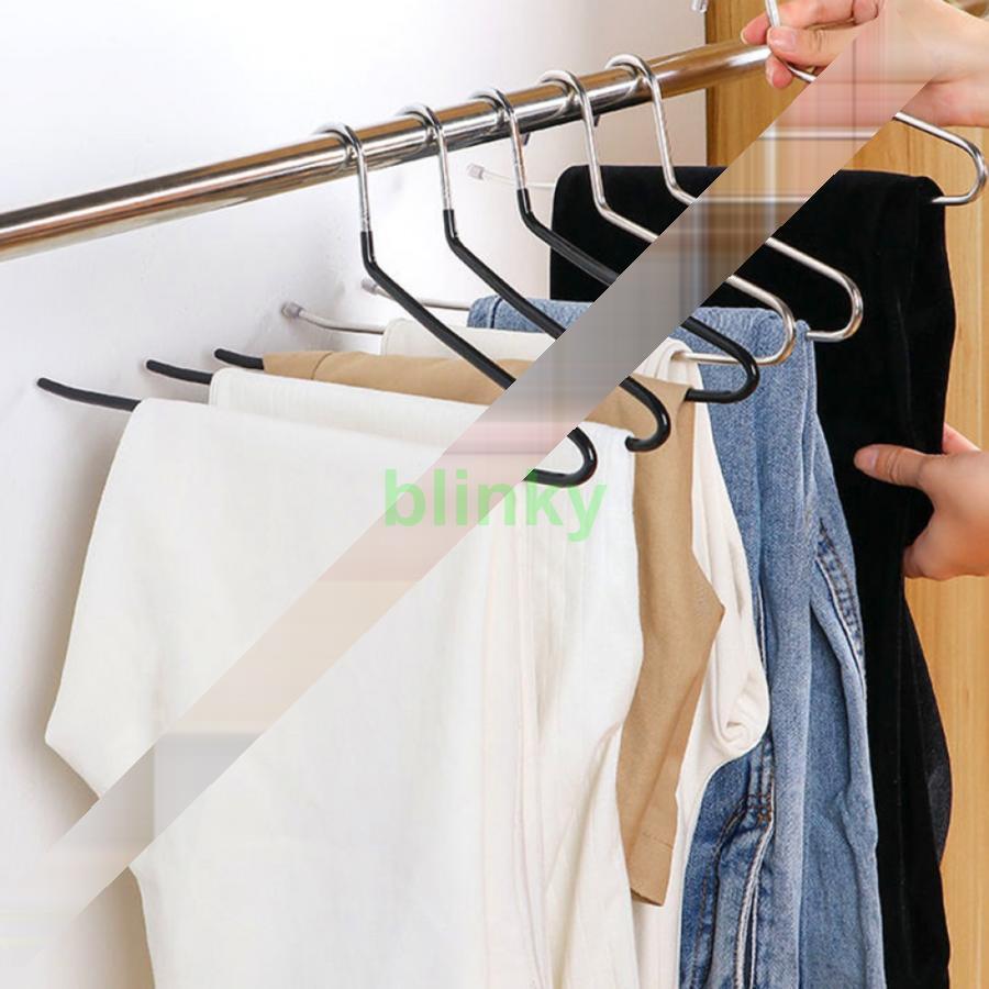 ズボンハンガー 10本組 ズボン掛け スラックスハンガー ハンガー すべらない ステンレス 省スペース クローゼット 収納 ズボン収納 シングルパンツ ハンガー