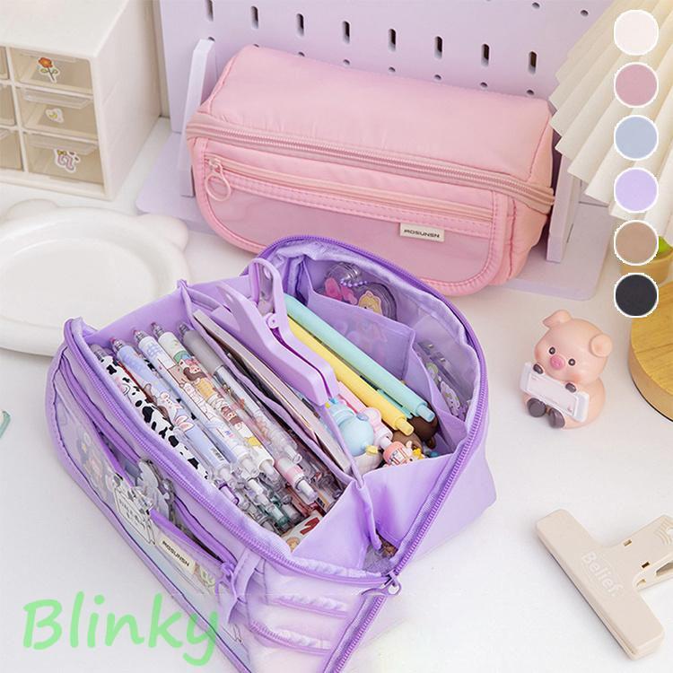 ペンケース 自立 クリアポケット 大容量 マルチケース かわいい 筆箱 収納 高校生 小学生 中学生 大学生 おしゃれ 可愛い 筆記用具