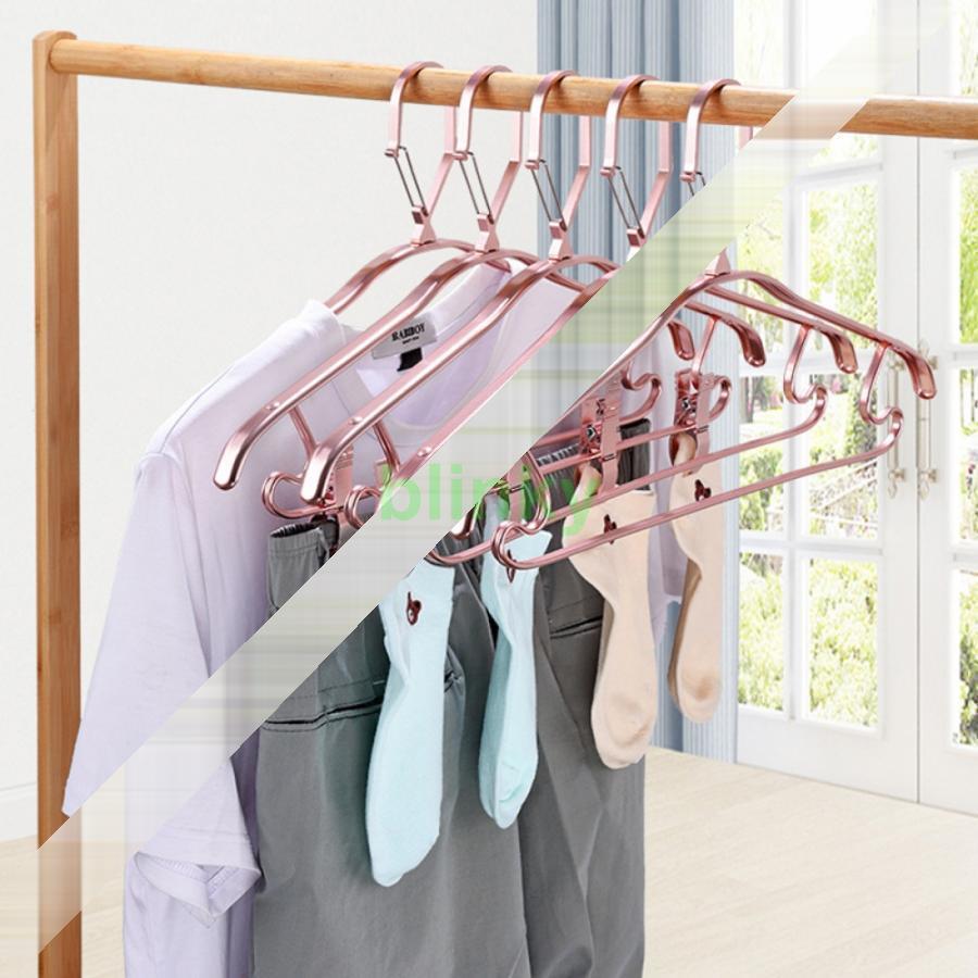 ハンガー ゴールドフックとクリップ付き 大人用 高耐久 衣類ハンガー (10 スーツハンガー)フック 連結..