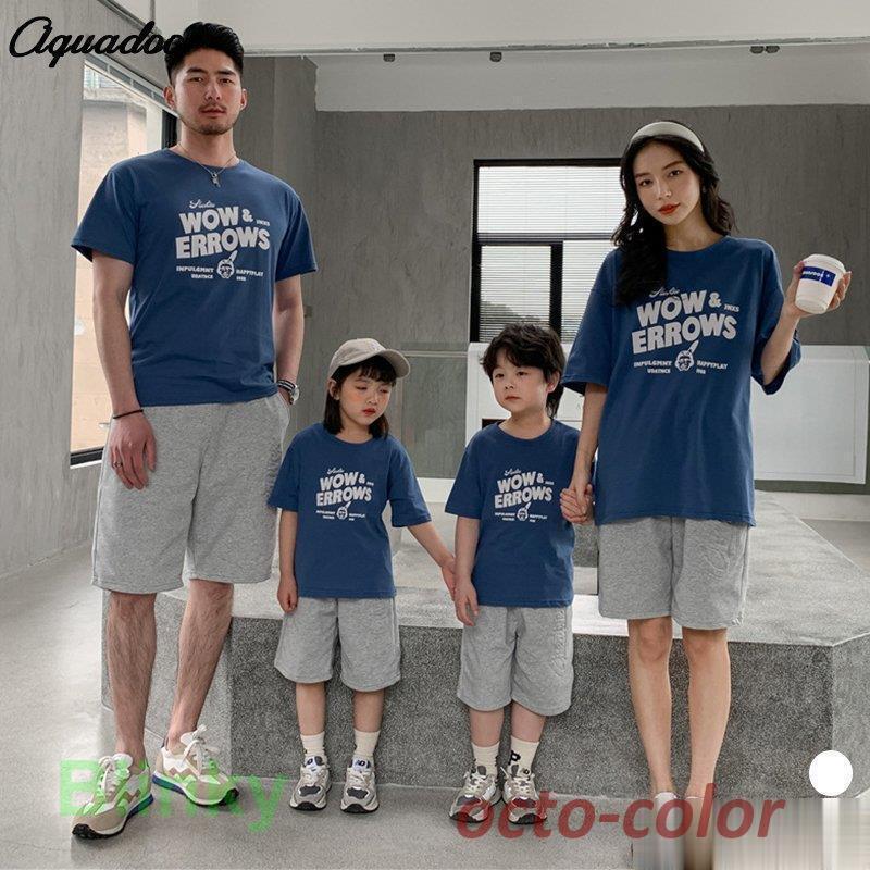 親子ペアルック Tシャツ 親子ペア 綿 半袖 トップス 夏服 親子お揃い 兄弟お 春夏 夏物パパ ママ キッ..