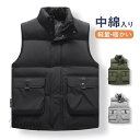 中綿ベスト ダウンベスト メンズ 秋冬 中綿ダウン アウター キルティング 立襟 アウトドア ベスト アウター デザイン ファッション 厚手 袖なし