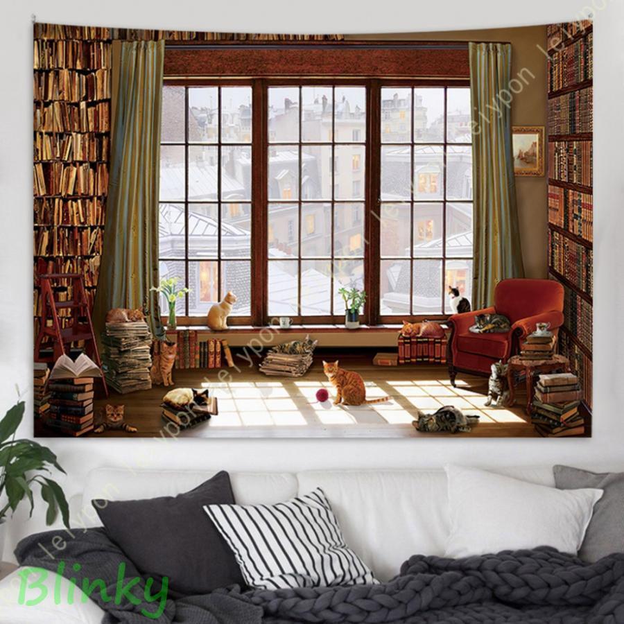 大きい タペストリー 壁掛けタペストリー 窓タペストリー レトロ タペストリー ボヘミアン風 壁タペス..