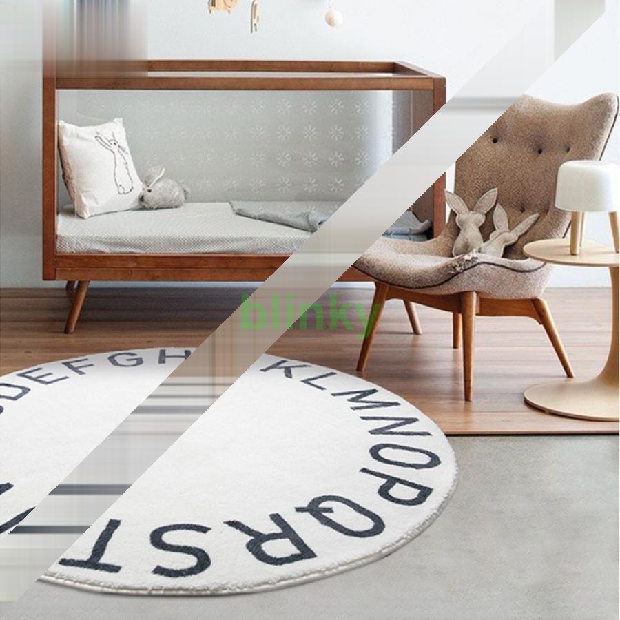 円形 ABC カーペット 洗える 円形ラグ 絨毯 子供部屋 アルファベット キッズラグ ベビー 赤ちゃん 長持..