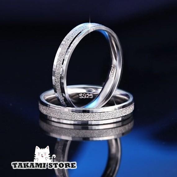 指輪 メンズ レディース ペアリング スクラブ シンプル シルバー925 プラチナ仕上げ 男女兼用 ペアリン..