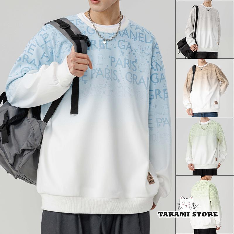 トレーナー スウェット メンズ グラデーション スウェットシャツ 長袖 クルーネック スポーツ おしゃれ..