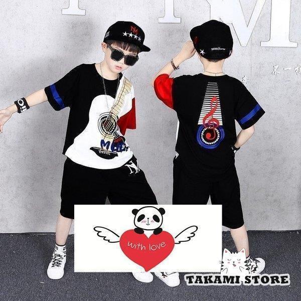 半袖 夏 上下セット キッズセット スポーツウェア ダンス衣装 キッズ ヒップホップ ジュニア 110-160cm..