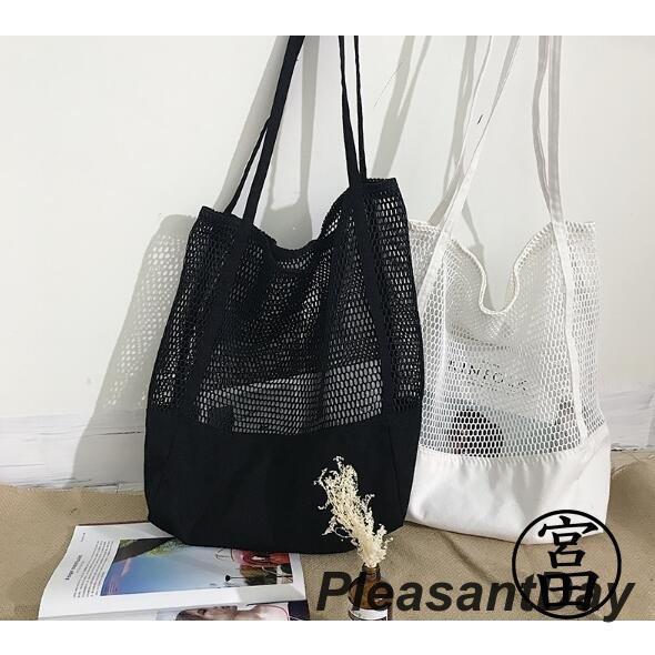 ビーチバッグ メッシュバッグ ビーチグッズ トートバッグ メッシュ 水着収納 バッグ 旅行かばん ショル..