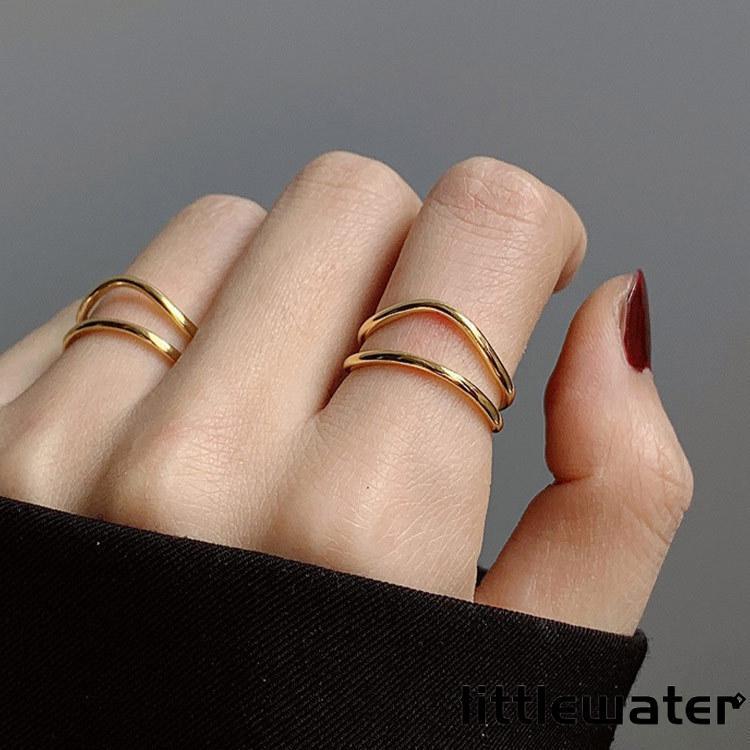 指輪 レディース リング 2連 変形 フリーサイズ ゴールド 調整可 アクセサリー おしゃれ カジュアル 女..