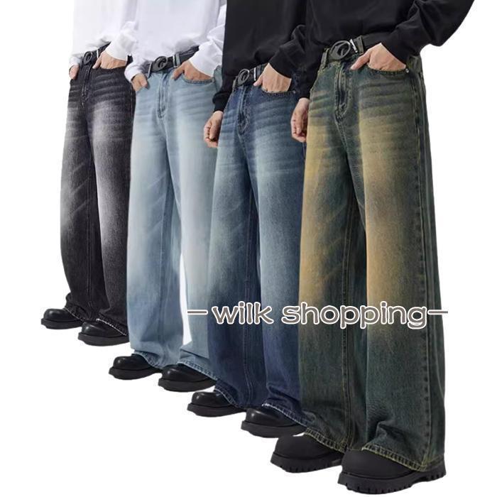 デニムパンツ メンズ ワイドデニム ジーンズ デニム パンツ ゆったり ルーズシルエット ワイド ジーパ..