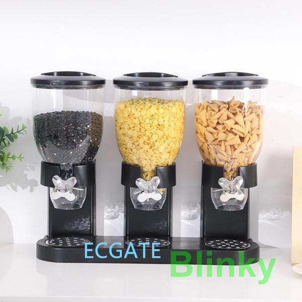 シリアルディスペンサー3キャニスタータイトオートミールコーヒー豆パントリー用ライスナッツ