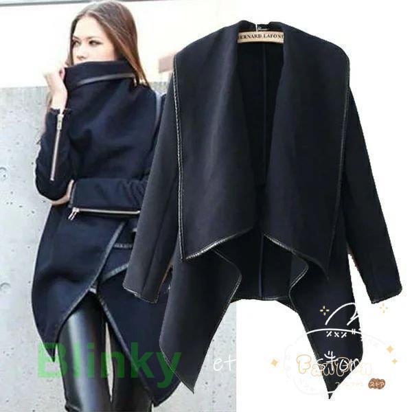 コート レディース デザインコート アウター ラップコート ロング モード モード系 薄手 欧米風 羽織も..