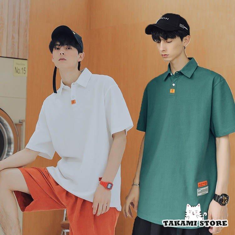 Tシャツ メンズ シャツ 半袖 トップス Tシャツ 夏 メンズシャツ 折り襟 白 黒 ロンT シンプル カジュア..