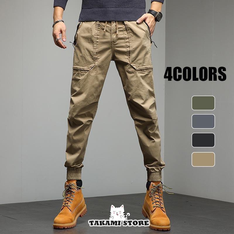 カーゴパンツ メンズ ロング スリム ワークパンツ イージーパンツ ミリタリーパンツ 軍パン 作業着 作..