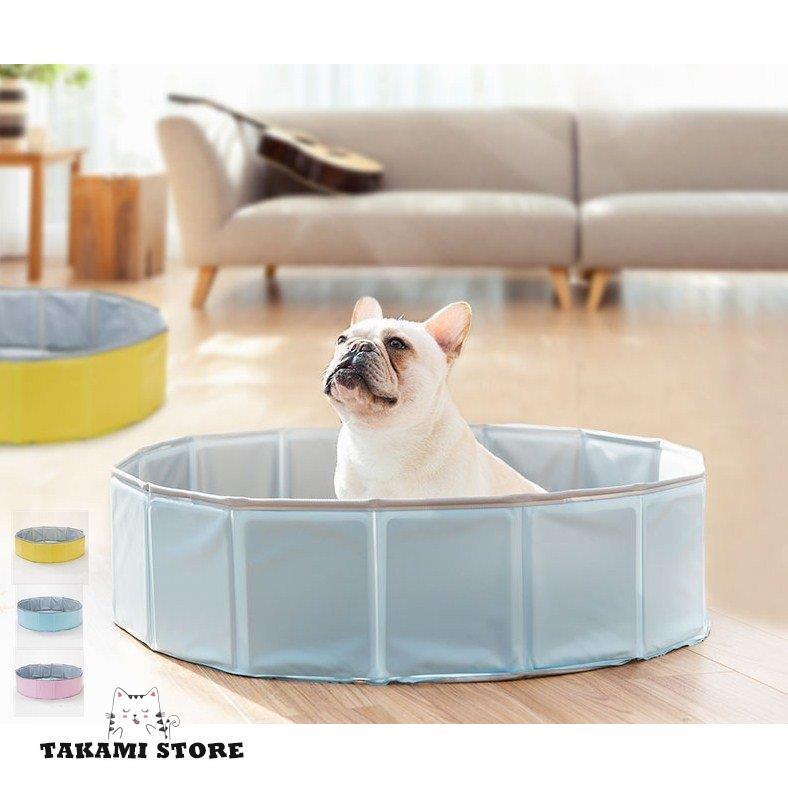 ペット用 プール バスグッズ バスプール 犬猫 お風呂用品 折り畳み 中小型犬適用 丈夫 防水 80*20cm